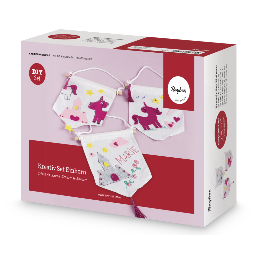 RAYHER Kreativ-Set Einhorn für 8 Stoffwimpel - Image 3