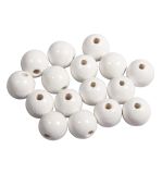 Wooden beads FSC 100%, polished, 12mm ø, white