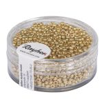 Rocailles, 2,0 mm ø, nacre, gold