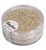 Rocailles, 2,0 mm ø, perlmutt, silber
