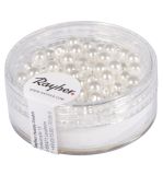 Renaissance glass wax beads, 4mm ø, snowwhite