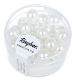 Renaissance glass wax beads, 8mm ø, snowwhite