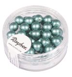 Renaissance glass wax beads, matt, 6mm ø, blue green