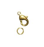 Karabiner-Schließe m. Ring, gold