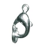 Karabiner-Schließe m. Ring, silber