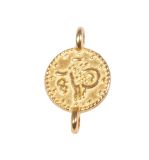 Metall Mini-Anhänger Münze, 7,3mm ø, gold