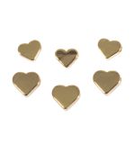 Metal beads Heart, gold