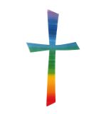 Wachs-Motiv Kreuz Regenbogen
