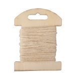 Jute cord on wood card, 1.5mm ø, ivory