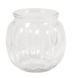 glass vase, w. groove-bellied body shape