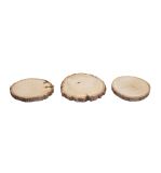 Wood disc, round, natural, 10-12cm ø