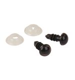 Kunststoff Sicherheitsaugen, 6mm ø, dunkelbraun