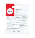 Elastic thread, 1mm ø, white