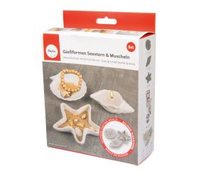 Silikon Gießformen Set Seestern+Muscheln