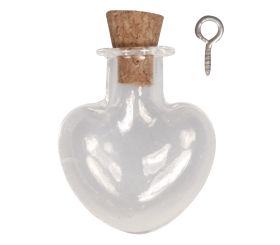 Glas Anhänger: Herz, m. Korkverschl.