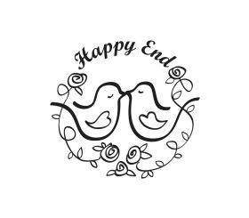 Stempel Happy End , 3cm ø