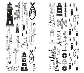 Transferfolie Fische, Leuchtturm&Co.