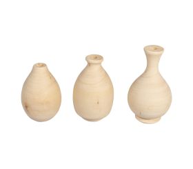Holz Deko Vase, mini