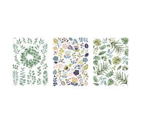 Transfer Rub on Botanical Flowers