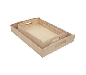 Holz-Tablett-Set, 2 Größen