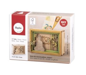 Holz 3D-Geschenkbox, FSC Mix Credit