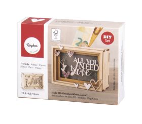 Holz 3D-Geschenkbox, FSC Mix Credit