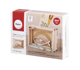 Holz 3D-Geschenkbox, FSC Mix Credit