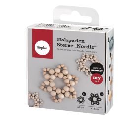 CK: Wood beads Star  Nordic 2x7cm+1x11cm