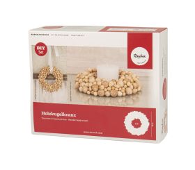 CK: Wooden bead wreath, 20cm ø