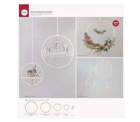 Bambus Ringe Set mit Kordel, 12-30cm ø