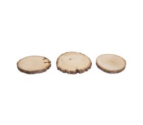 Wood disc, round, natural, 10-12cm ø