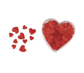 Satin textile objects: heart, padded