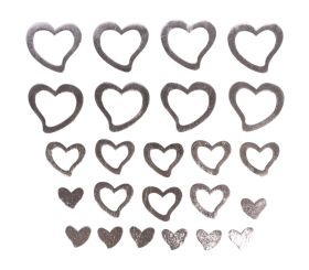 Wooden objects: Hearts, 1,5-4 cm