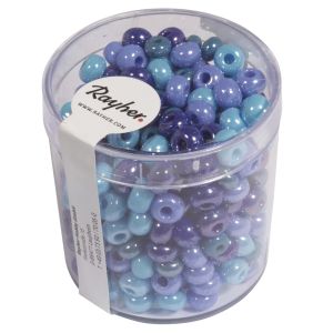 Glass large-hole bead,opaque,bl.-turq