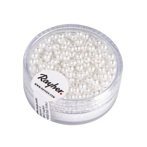 Waxed beads, 3 mm ø, white