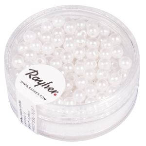 Waxed beads, 4 mm ø, white