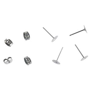 Ear-studs,stainless steel,6mm ø