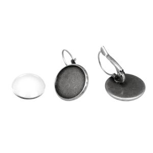 Metall- Fassung: Ohrring, 1,7cm ø