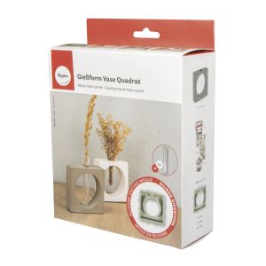 Silicone mould Vase, square with circle