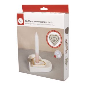 Silikon Gießform Kerzenständer Herz