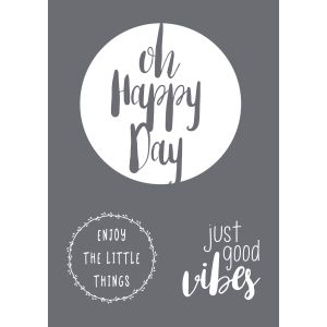 Siebdruck-Schablone Happy Day A4