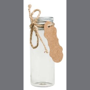 Glas Gefäß m.Metall-Schraubdeckel, 3cm ø