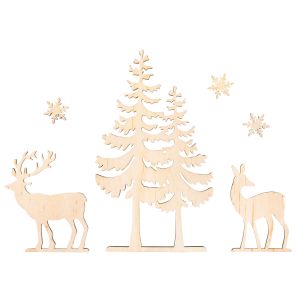 Holzmotive Baum und Hirsch, FSC 100%