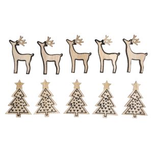 Small wood.shapes X-mas tree+deer