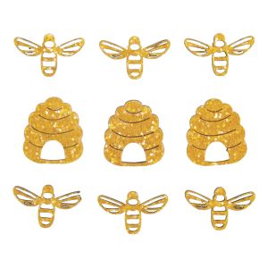 Wooden deco-shapes Bees+Beehive