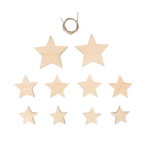 Decor.wood stars, FSC Mix Credit, sort.