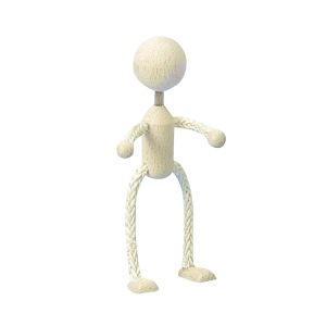 Wooden puppet/sisal