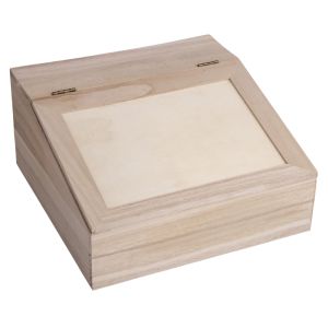 Wooden box w. flap lid, FSC Mix Credit