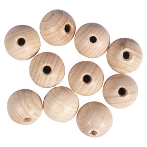Raw wood balls FSC 100%, drilled, 18mm ø