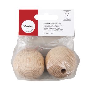 Rohholzkugeln FSC 100%,gebohrt, 45mm ø